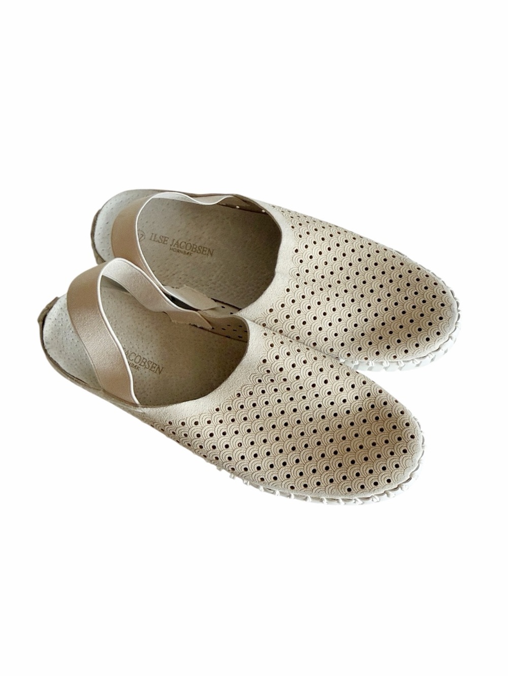 Ilse Jacobson Tulip Flex Light Beige Slingback Lightweight Shoes size 37 EU